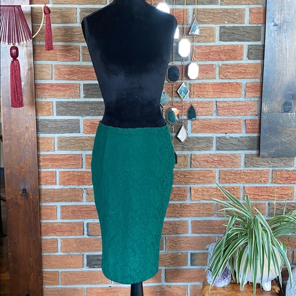 πΌ Zara Green Lace Pencil Skirt - Picture 2 of 5
